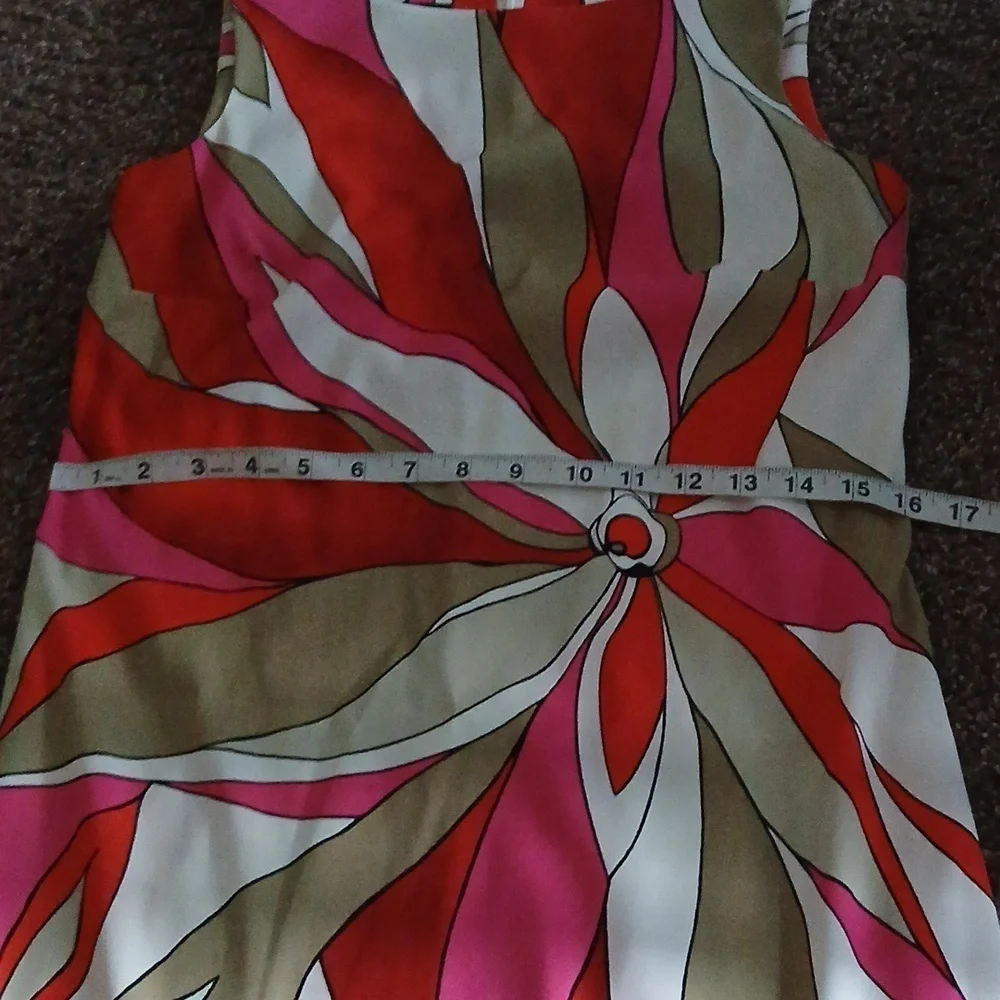 AB studio women’s red &pink floral sleeveless dress size 4 - Picture 9 of 10